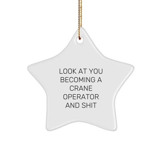 Sassy Crane Op Star Ornament for Neighbors Christmas Gift - Image 1