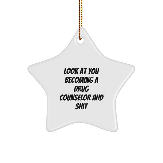 Christmas Ornament Funny Drug Counselor Gift for Coworkers - A Witty - Image 1