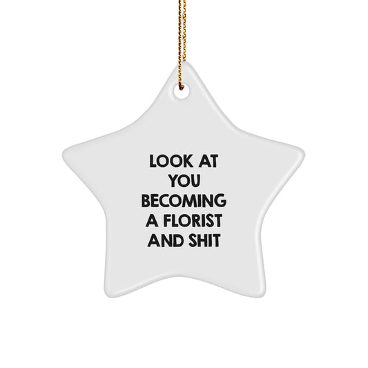 Christmas Ornament Gift Funny Florist Star Keepsake for Coworkers - Idea - Image 1