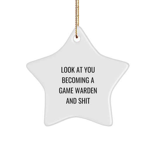 Whimsical Game Warden Star Ornament Novelty for Friends Christmas Gift - Image 1