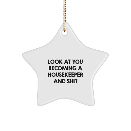 Funny Housekeeper Star Ornament Gifts from Friends for the Ultimate Christmas Decoration - Image 1