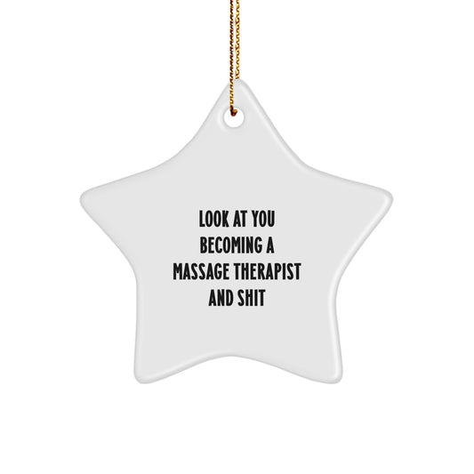 Massage Therapist Star Ornament for Family Treasure Christmas Gift - Image 1