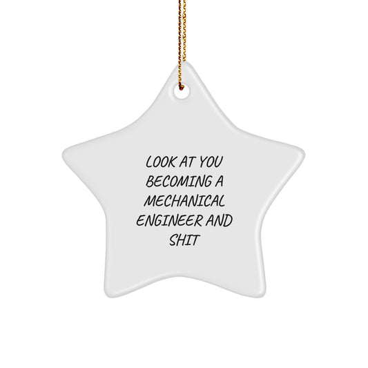 Mechanical Engineer Star Ornament Idea for Coworkers Christmas Gift - Image 1