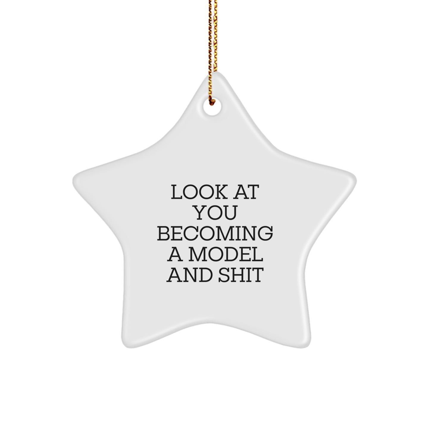 Funny Model Star Ornament Gifts for Model Enthusiasts, Star Ornament Decorations, 'Look At You Becoming A Model And Shit' Inspirational Model Gifts from Friends and Family for Men and Women - Image 1