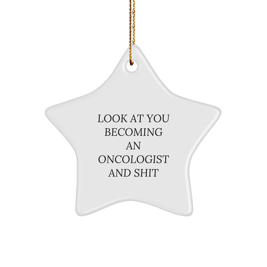Christmas Holiday Gift Present for Her Oncologist Star Ornament - Image 1
