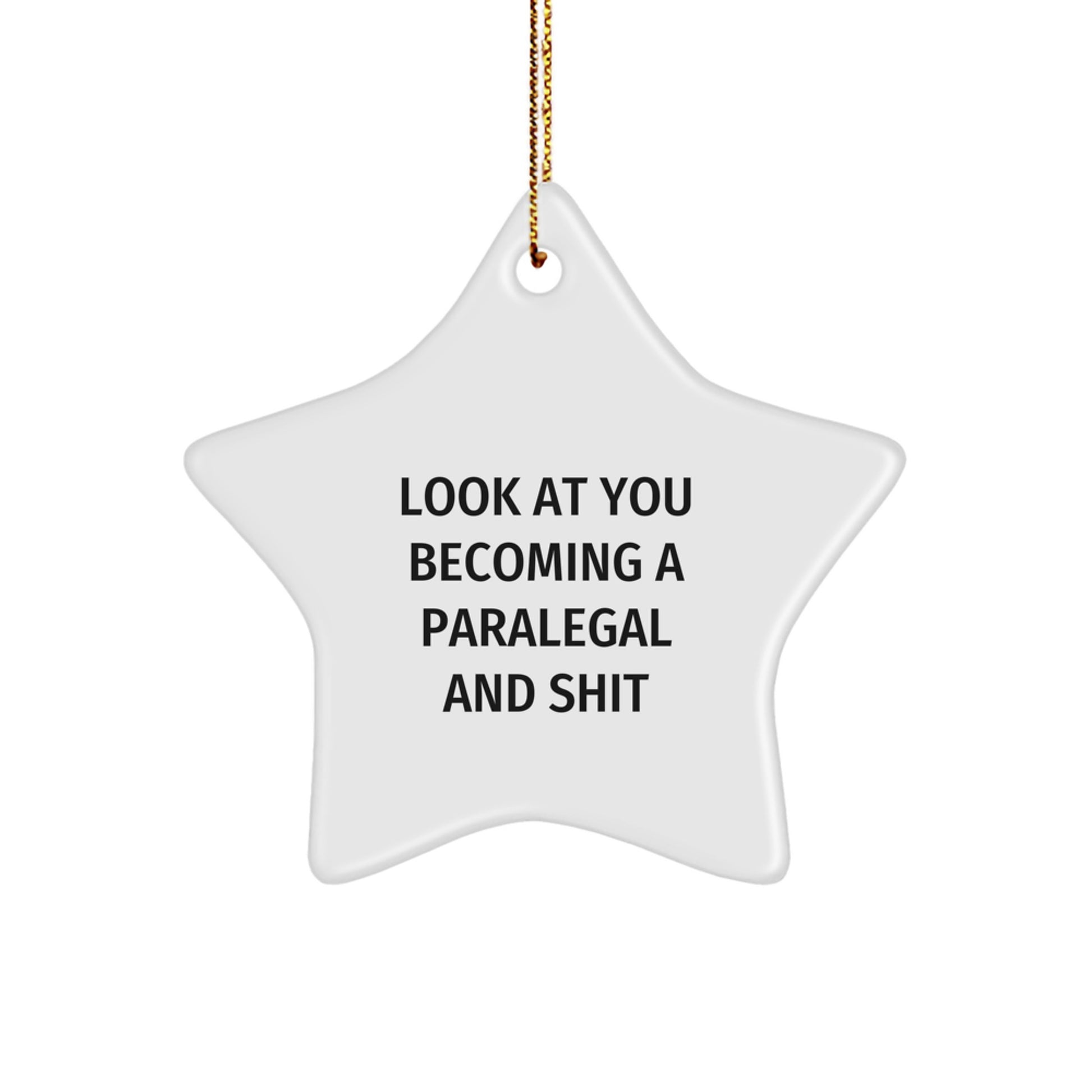 Funny Paralegal Gifts from Friends, Christmas Unique Star Ornament for Women, Look At You Becoming A Paralegal And Shit - Image 1
