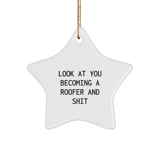 Christmas Gift for Her Roofer Star Ornament Present Bright Shine - Image 1