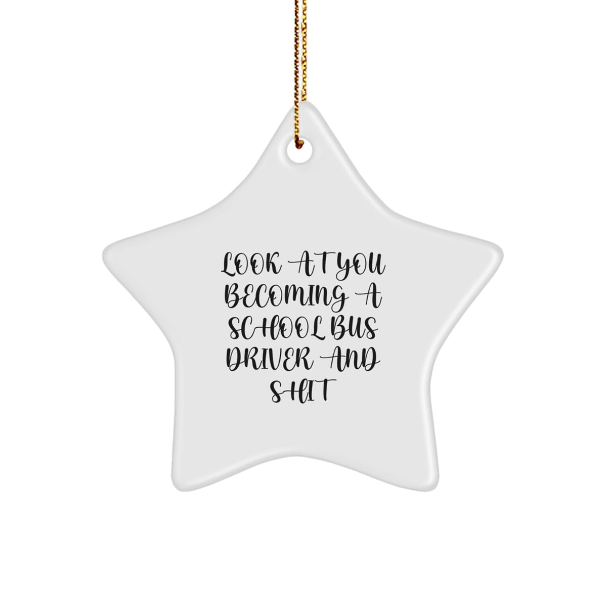 Christmas Gift for Her School Bus Driver Star Ornament Present - Image 1