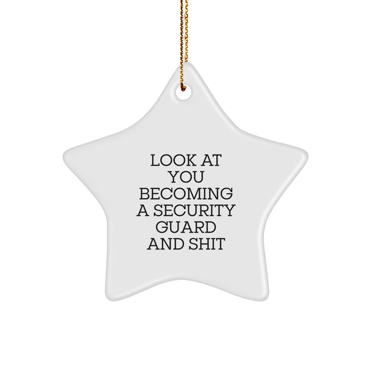 Sarcastic Security Guard Star Xmas Christmas Ornament for Friends Gift - Image 1