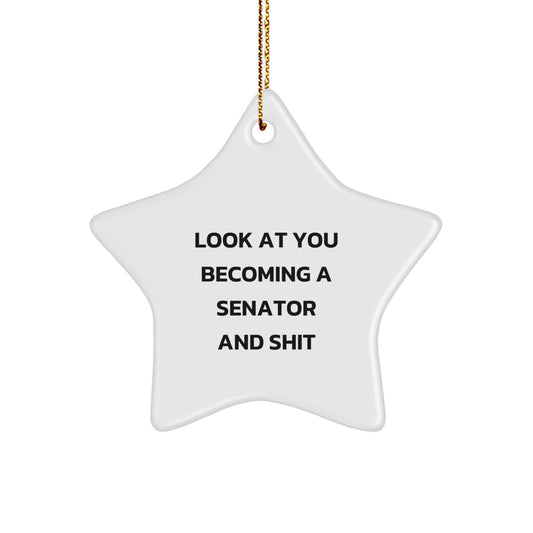 Sassy Senator Star Ornament Novelty for Friends Christmas Gift - Image 1
