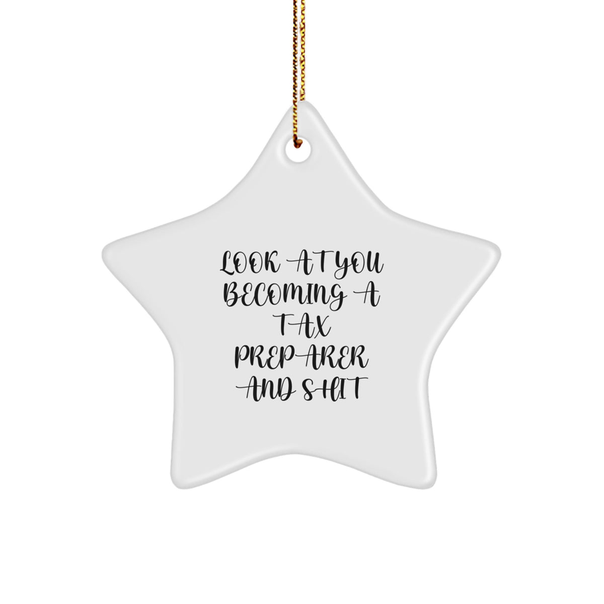 Christmas Gift Funny Tax Preparer Star Ornament - Look At You Becoming A - Image 1