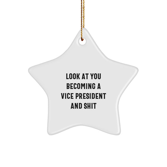 Christmas Gift for Her Vice President Star Ornament Present Bright - Image 1