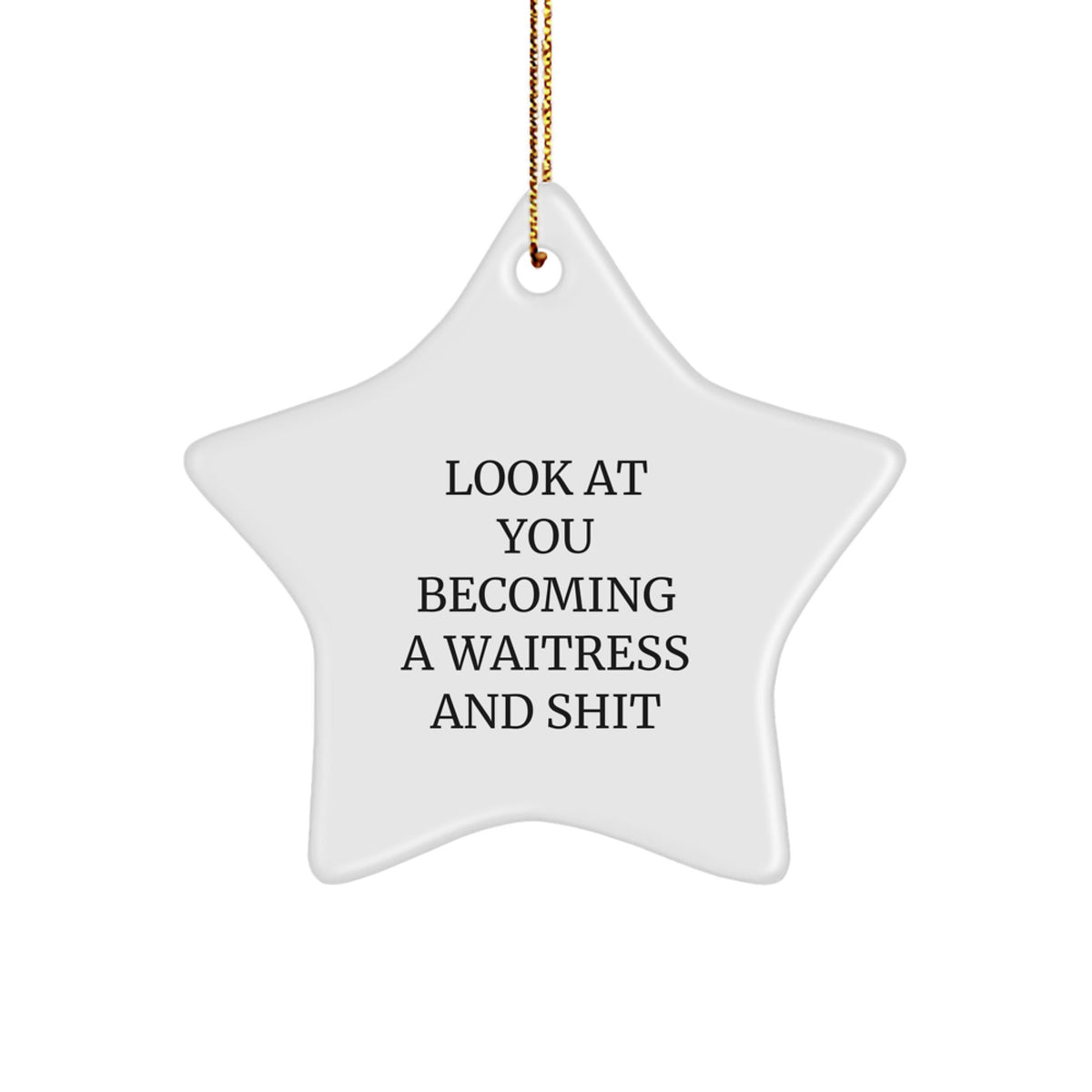 Christmas Gift for Her Star Ornament - Look At You Becoming A Waitress - Image 1
