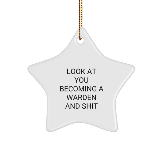 Sarcastic Warden Christmas Ornament Gift for Friends - Look At You And - Image 1