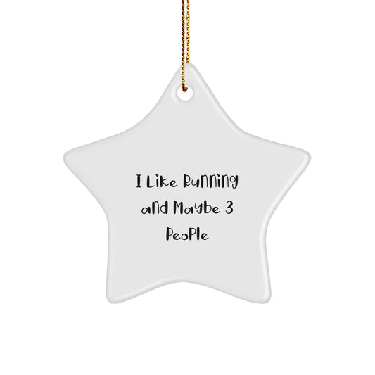 Christmas Ornament Gift for Family I Like Running And Maybe 3 People - Image 1