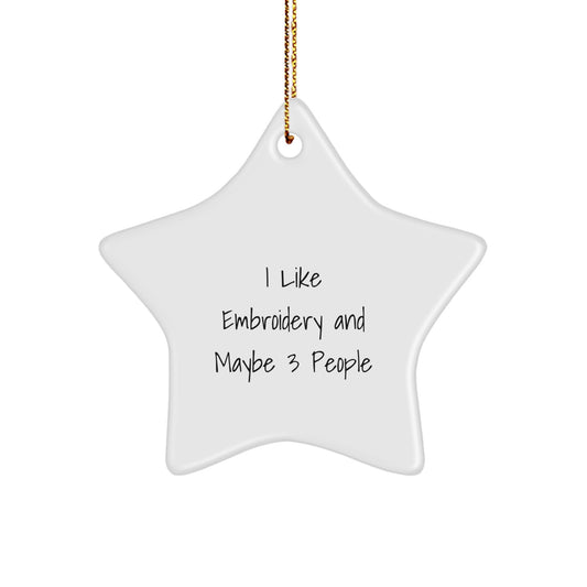 Embroidery Lovers Gifts from Friends - Funny Star Ornament for Christmas Unique Gifts - Image 1