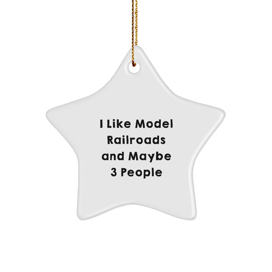 Model Railroads Keepsake Christmas Unique Gift for Him Star Ornament - Image 1