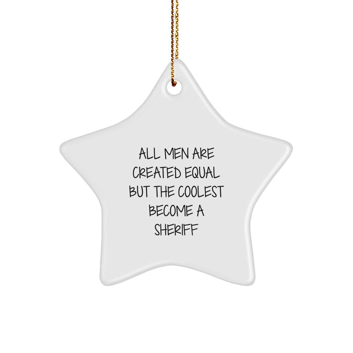 Christmas Gift for Her Sheriff Star Ornament Keepsake Present - Image 1