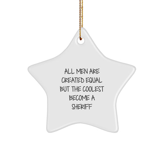 Christmas Gift for Her Sheriff Star Ornament Keepsake Present - Image 1