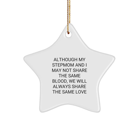 Gifts from Family Members for Stepmom - Star Ornament with Inspirational Quote - Christmas Unique Gifts - Image 1