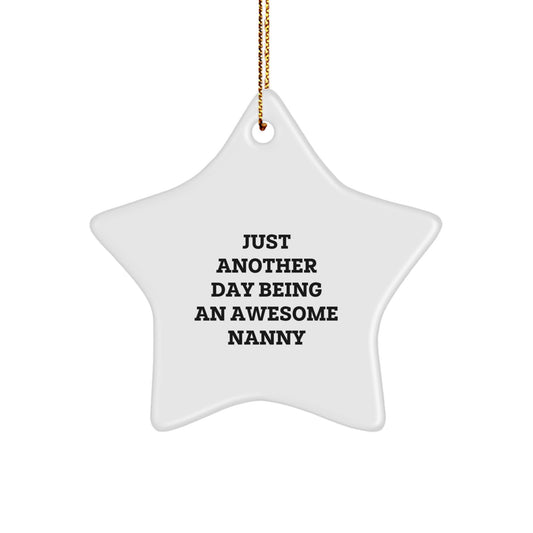 Cheerful Nanny Christmas Ornament Star Gift for Friends Novelty Bright - Image 1