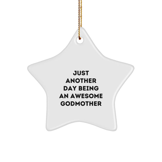Godmother Gifts for Women, Funny Star Ornament, Christmas Unique Gifts from Daughter, Son, Family, or Friends, Perfect for Awesome Godmother - Image 1