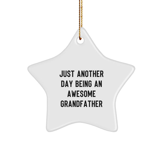 Christmas Gift for Grandfather - Surprise Star Ornament 'Awesome' - Image 1