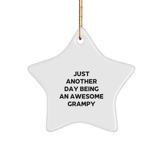 Christmas Gift Just Another Day Being An Awesome Grampy Star Ornament - Image 1