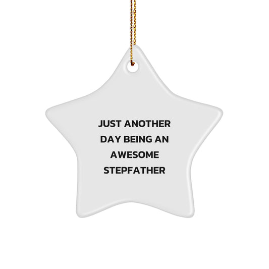 Stepfather Gifts from Men to Stepfather - Funny Star Ornament for Christmas Unique Gifts - Image 1