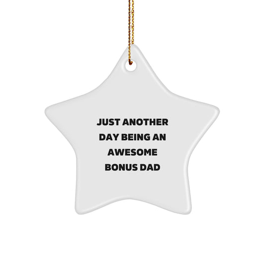 White Star Bonus Dad Christmas Ornament for a Husband Gift Idea - Image 1