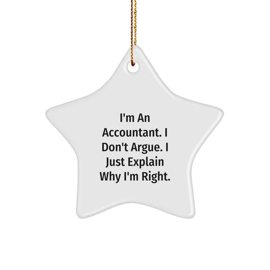 Funny Accountant Gifts from Friends, Accountant Star Ornament for Christmas Unique Gifts, Gifts for Accountant Men - Image 1