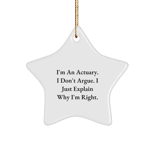 Funny Actuary Gifts from Friends - Star Ornament for Christmas Unique Ideas for Actuary Men Women Coworkers Family - Image 1
