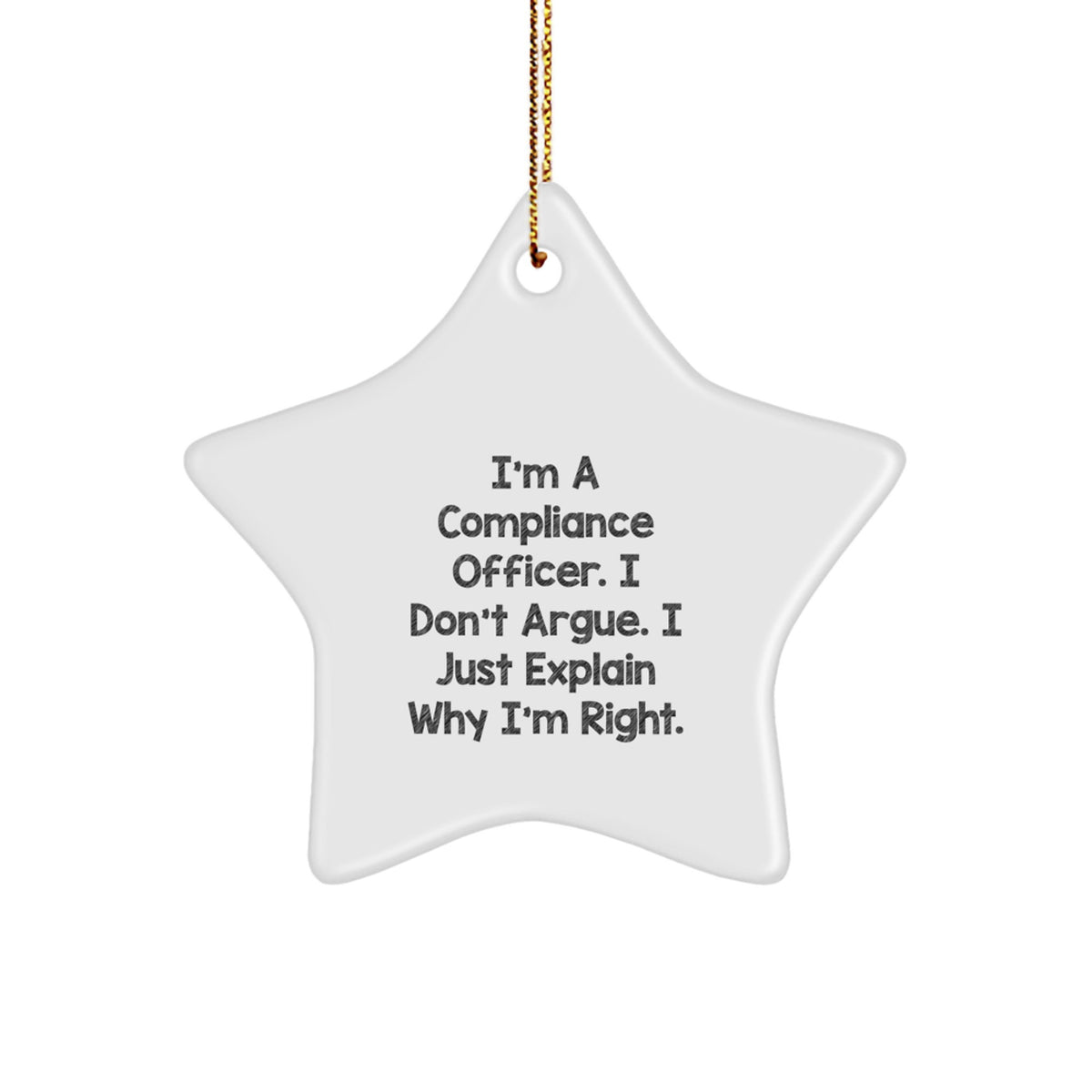 Christmas Gift Keepsake Ornament for Her Compliance Officer Star Present - Image 1