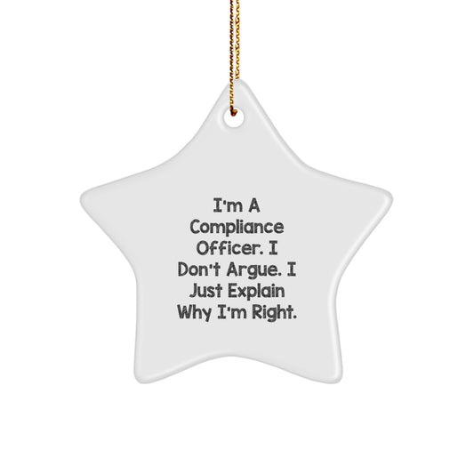 Christmas Gift Keepsake Ornament for Her Compliance Officer Star Present - Image 1