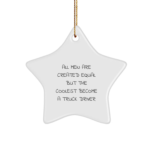 Christmas Unique Gifts for Truck Driver - Inspirational Star Ornament Gifts from Family - Unique Truck Driver Star Shaped Decorations for Home - Image 1