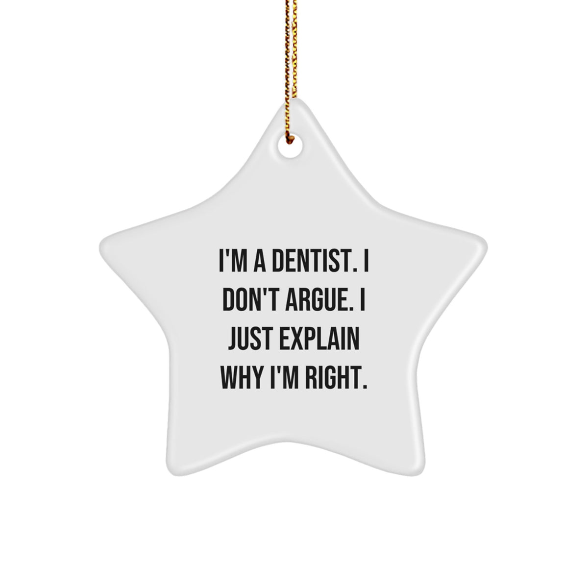 Dentist Star Ornament Keepsake Idea for Coworkers Christmas Gift - Image 1
