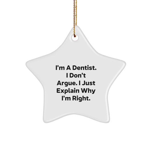 Witty Dentist Star Ornament for Friends Christmas Gift - Image 1