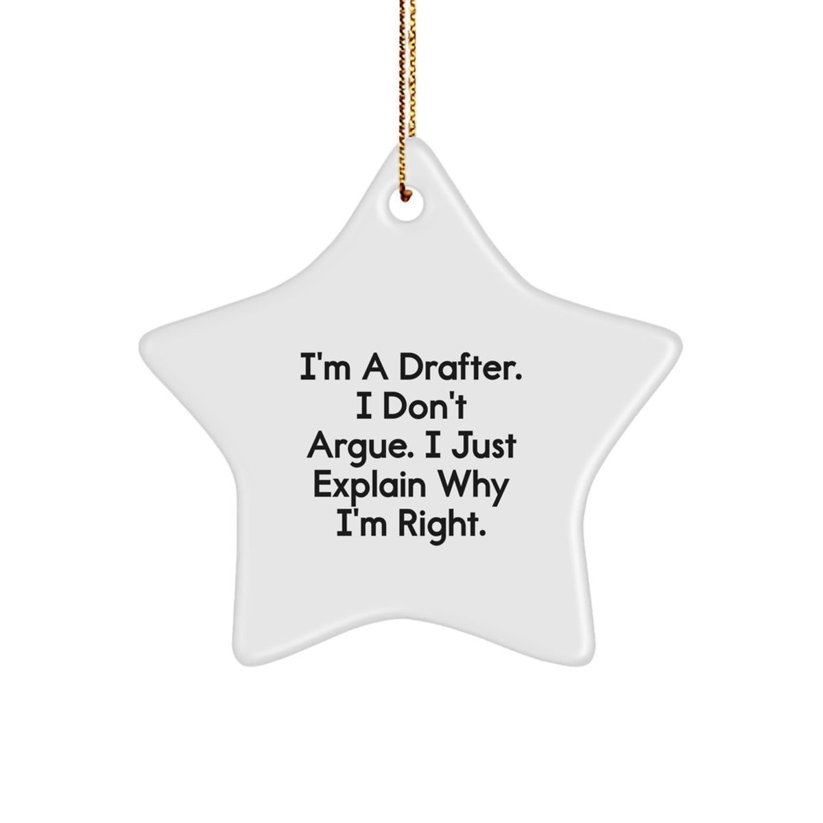 Funny Drafter Gifts from Friends, Christmas Unique Star Ornaments, Inspirational Quote for Drafers, Men, Women, Friends, Coworkers, Family Members - Image 1