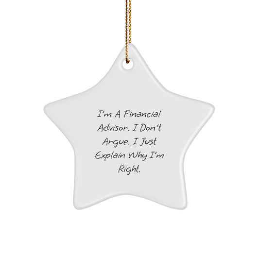 Christmas Gift Ornament for Her Present Financial Advisor Star Keepsake - Image 1