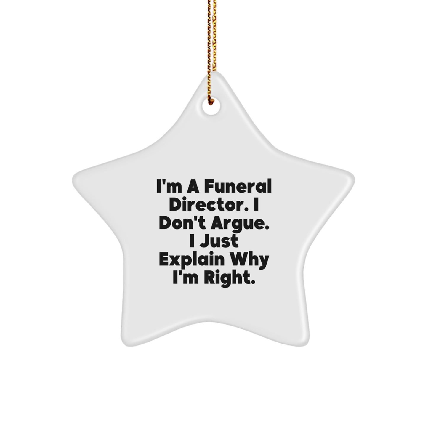Funny Funeral Director Gifts for Men, Christmas Unique Star Ornaments from Friends - Image 1