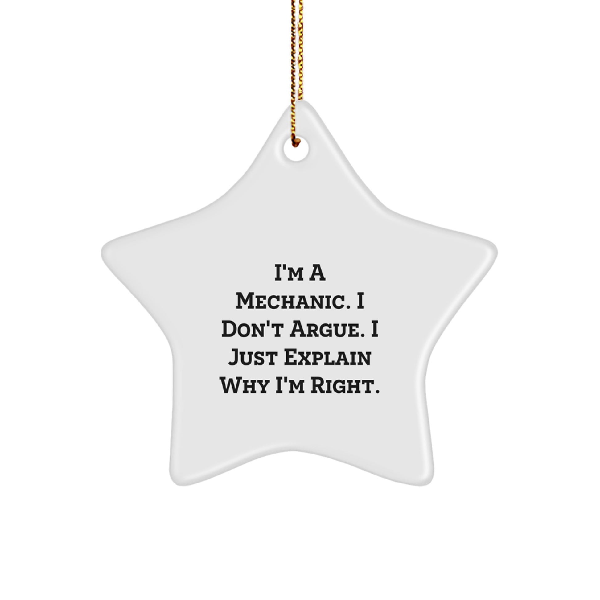 Funny Mechanic Gifts for Him, Star Ornament, Christmas Unique Gifts from Friends, Inspirational Mechanic Present - Image 1