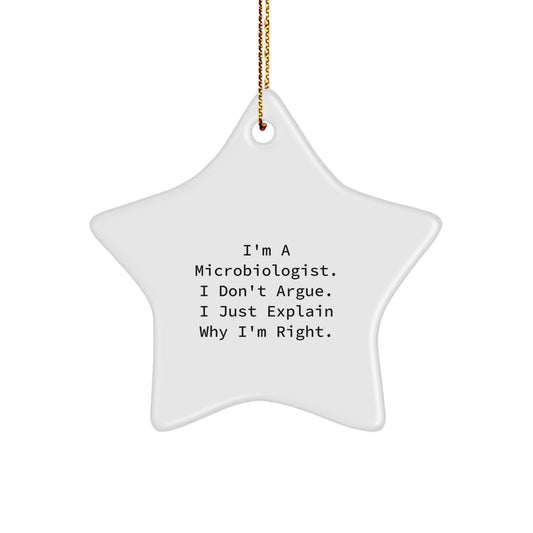 Witty Microbiologist Christmas Ornament Gift for Friends - Novelty Star - Image 1