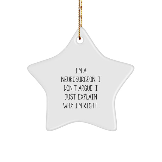 Funny Neurosurgeon Star Ornament Gifts from Friends to a Neurosurgeon, Christmas Unique Gifts for Neurosurgeon Colleagues - Image 1