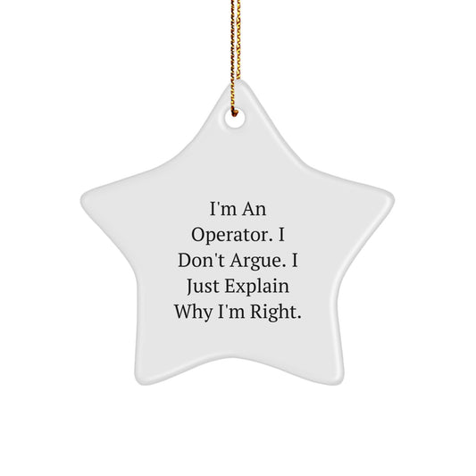 Unique Funny Operator Star Ornament Gifts from Men for Friends Coworkers - Image 1