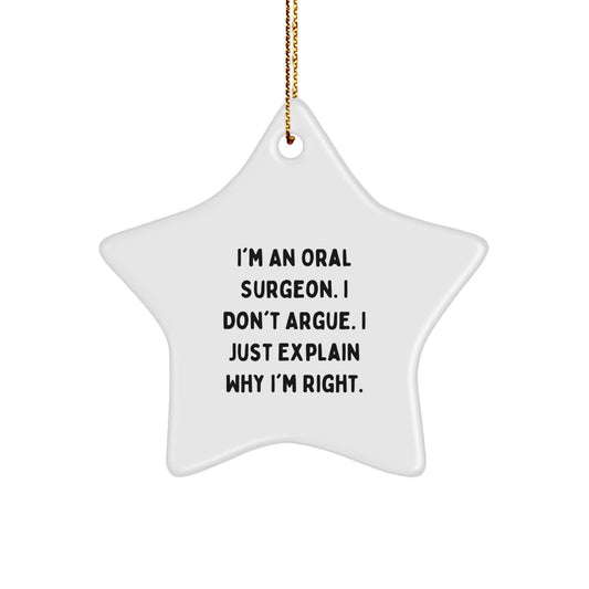 Oral Surgeon Star Ornament for Coworkers Idea Humor Christmas Gift - Image 1
