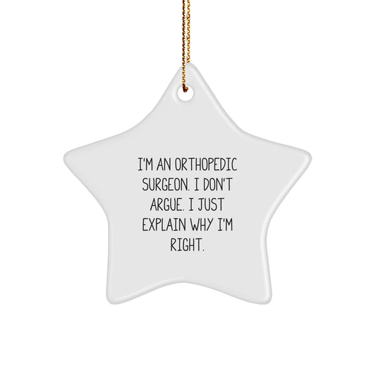 Christmas Ornament Gift for Coworkers Orthopedic Surgeon, Insightful - Image 1