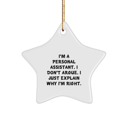 Funny Personal Assistant Star Ornament Gifts from Friends or Family to Personal Assistants and Staff on Christmas - Image 1