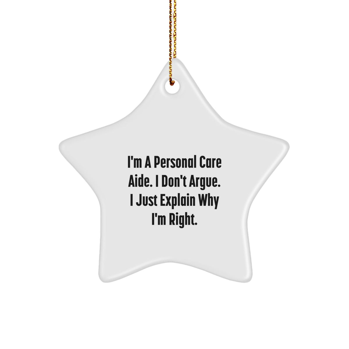 Collectible Personal Care Aide Star Christmas Ornament Gift - Image 1