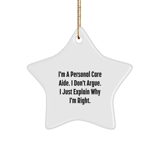 Collectible Personal Care Aide Star Christmas Ornament Gift - Image 1