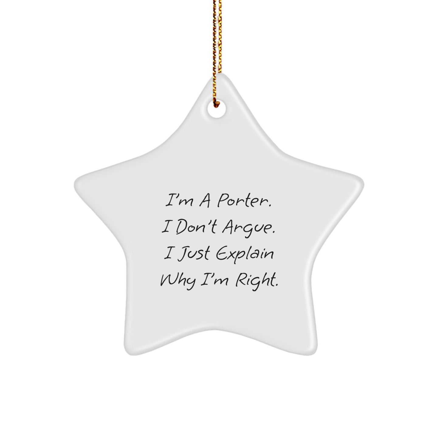 Funny Porter Star Ornament Gifts from Friends and Family for Christmas Unique Presents - Image 1